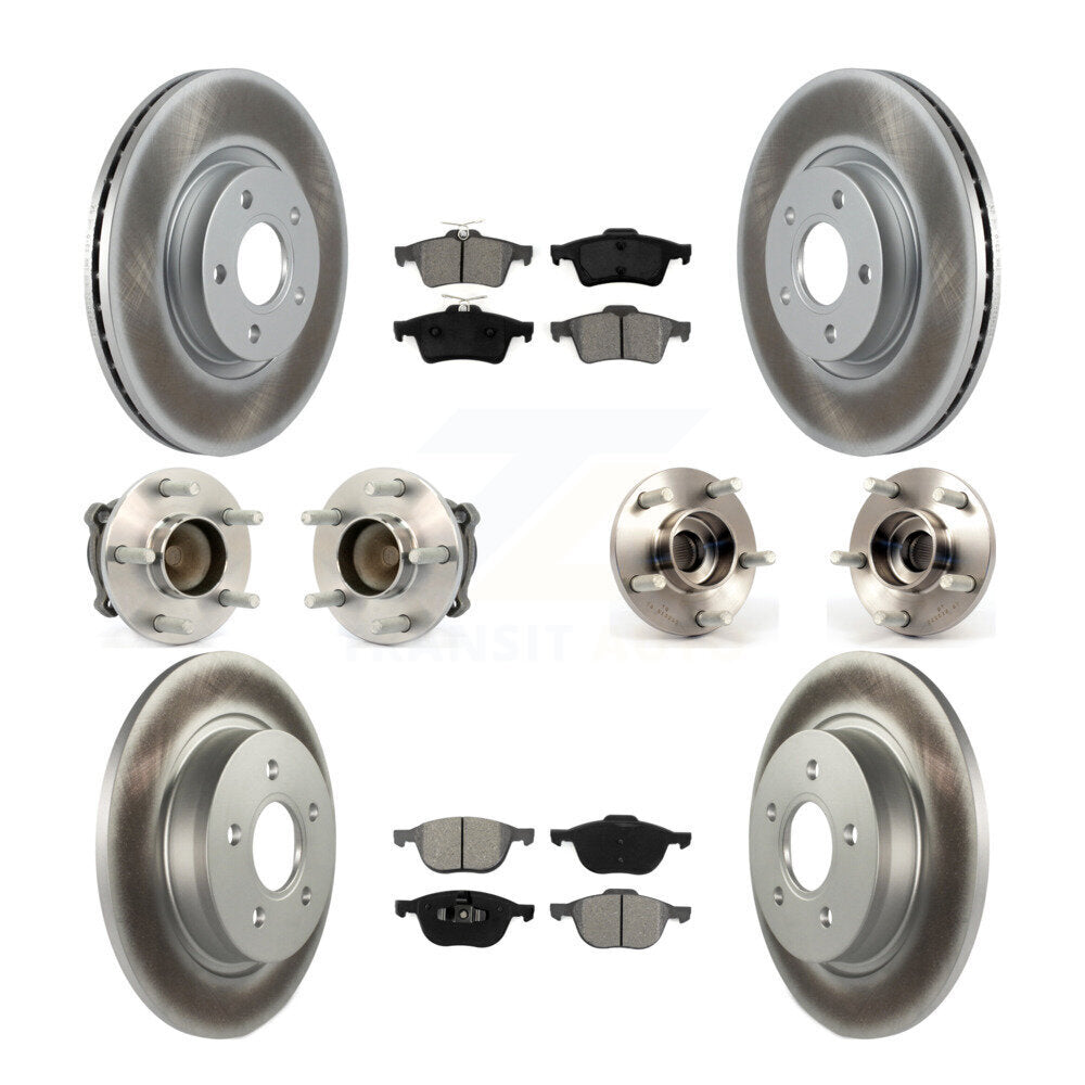 Hub Bearing Coat Brake Rotor Pad Front Rear Kit (10Pc) For Volvo S40 C30 V50 C70