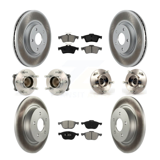 Hub Bearing Coat Brake Rotor Pad Front Rear Kit (10Pc) For Volvo S40 C30 V50 C70