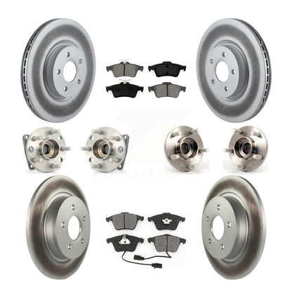 Hub Bearing Coated Brake Rotor & Pad Front Rear Kit (10Pc) For Volvo S40 V50 AWD