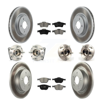 Hub Bearing Coated Brake Rotor & Pad Front Rear Kit (10Pc) For Volvo S40 V50 AWD