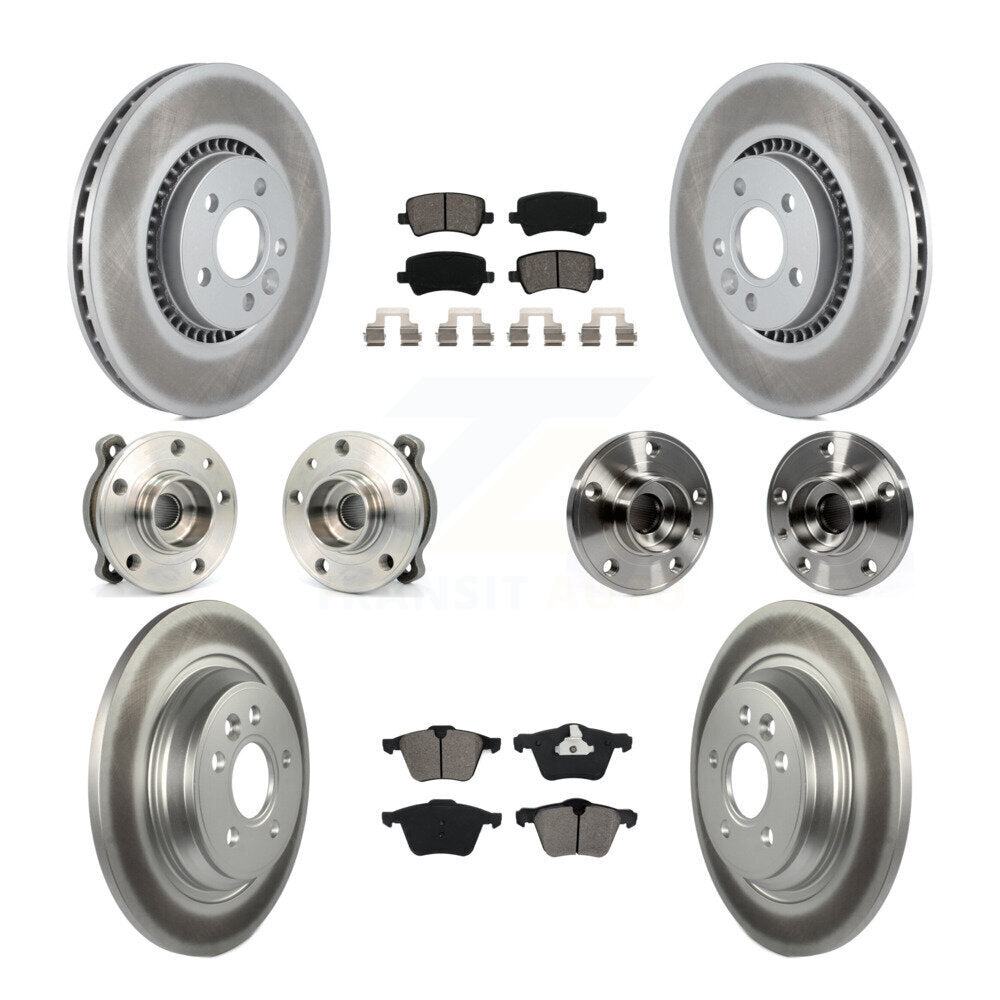 Hub Bearing Coated Brake Rotor Pad Front Rear Kit (10Pc) For Volvo S60 V60 Cross