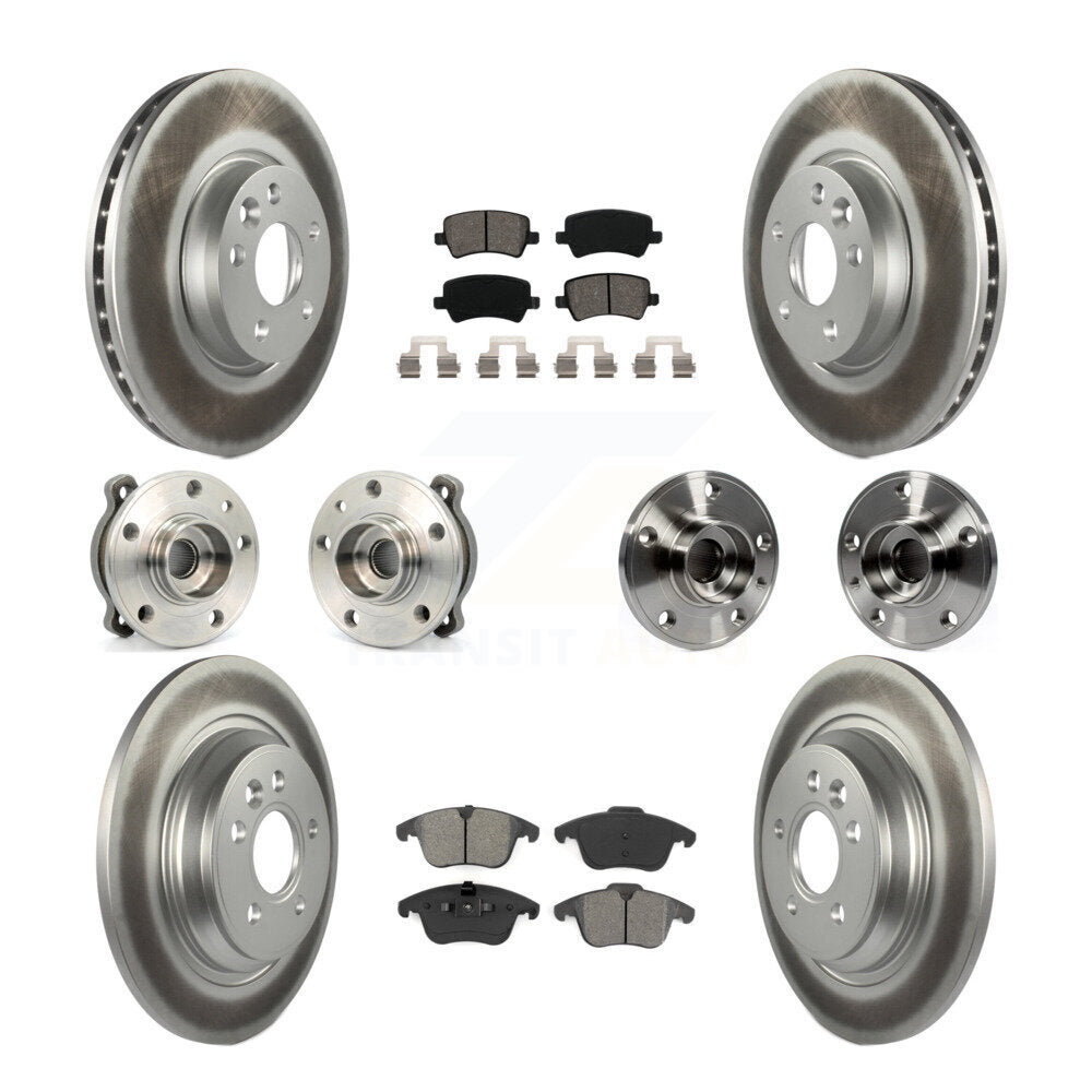 Hub Bearing Coated Brake Rotor Pad Front Rear Kit (10Pc) For 13-14 Volvo S60 AWD