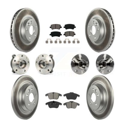 Hub Bearing Coated Brake Rotor Pad Front Rear Kit (10Pc) For 13-14 Volvo S60 AWD