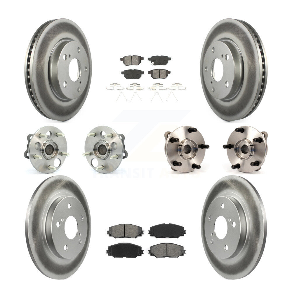 Hub Bearing Coated Brake Rotor Pads Front Rear Kit (10Pc) For 2008-2015 Scion xB