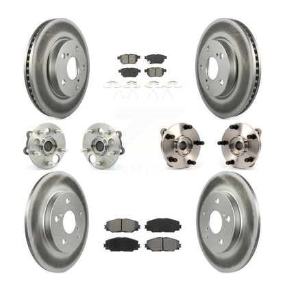 Hub Bearing Coated Brake Rotor Pads Front Rear Kit (10Pc) For 2008-2015 Scion xB