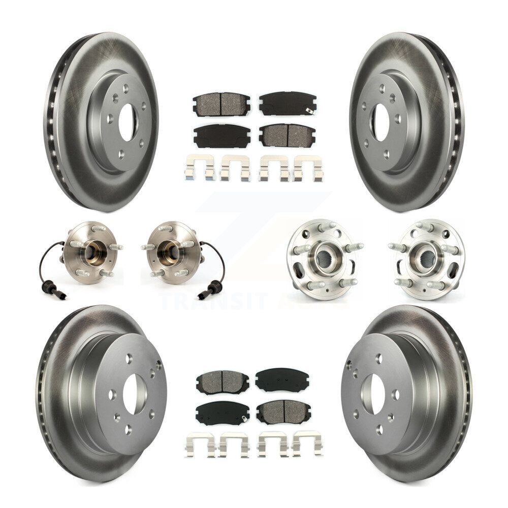 Hub Bearing Coat Brake Rotor Pad Front Rear Kit (10Pc) For Chevrolet Equinox GMC