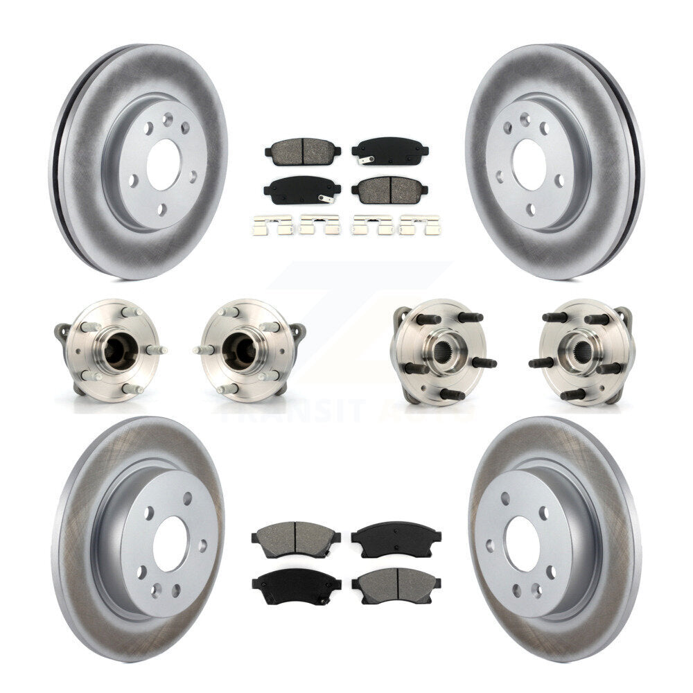 Hub Bearing Coat Brake Rotor Pad Front Rear Kit (10Pc) For 11-12 Chevrolet Cruze