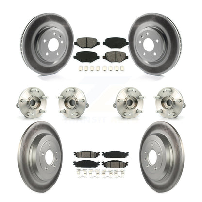 Hub Bearing Coated Disc Brake Rotor Pads Front Rear Kit (10Pc) For Ford Explorer