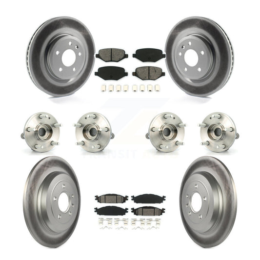 Hub Bearing Coated Disc Brake Rotor Pads Front Rear Kit (10Pc) For Ford Explorer