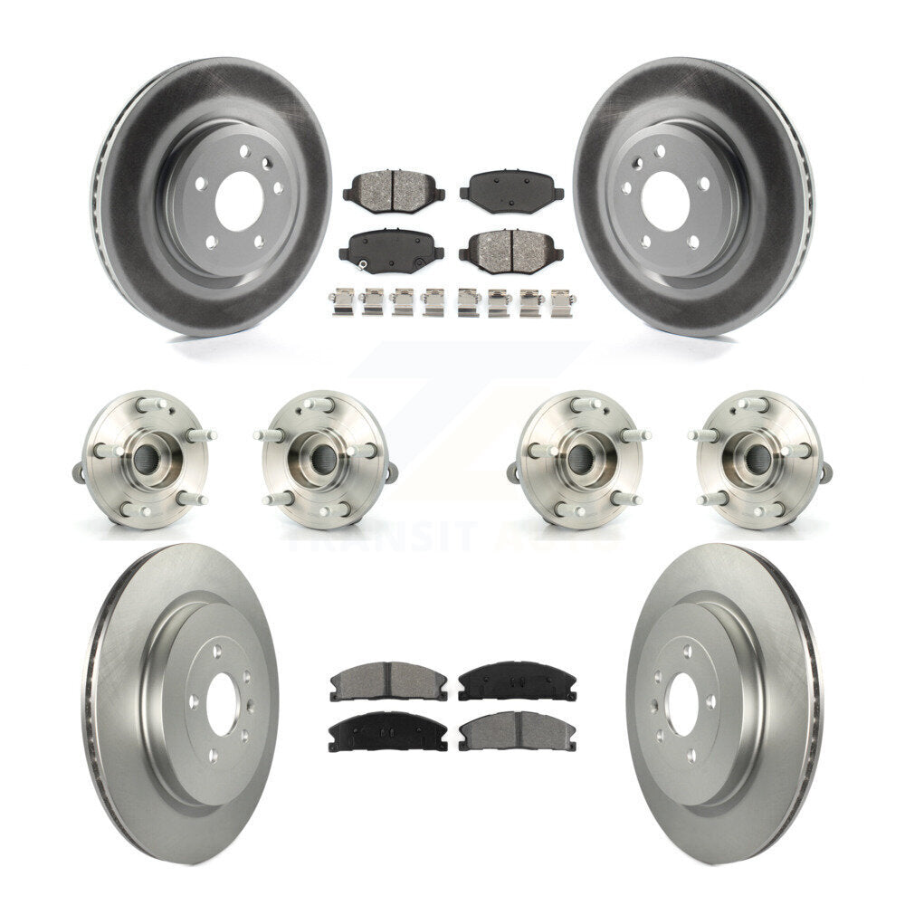 Hub Bearing Coated Brake Rotor Pad Front Rear Kit (10Pc) For Ford Explorer Sport