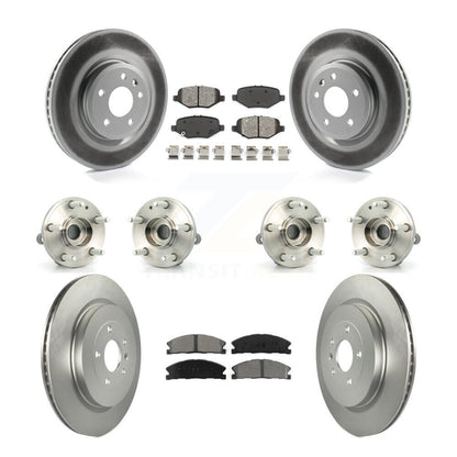 Hub Bearing Coated Brake Rotor Pad Front Rear Kit (10Pc) For Ford Explorer Sport