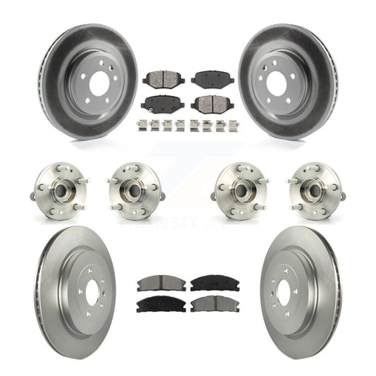 Hub Bearing Coated Brake Rotor Pad Front Rear Kit (10Pc) For Ford Explorer Sport