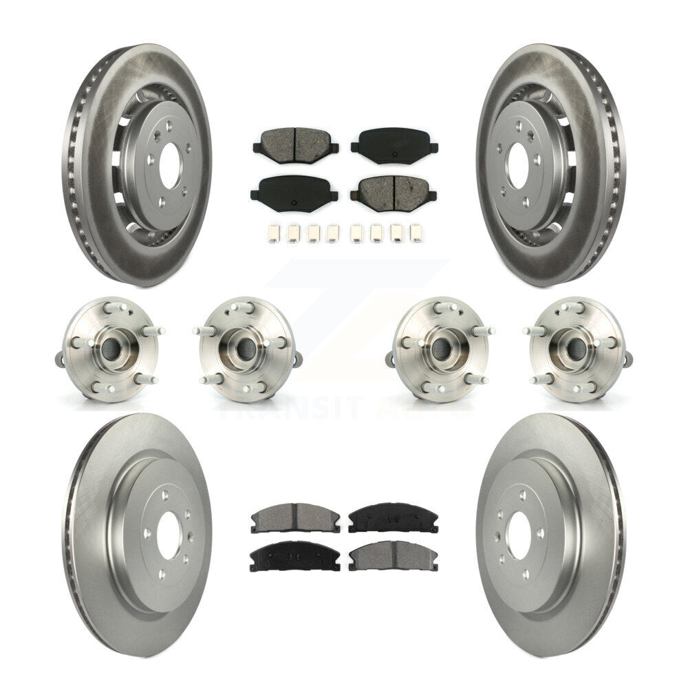Hub Bearing Coat Brake Rotor Pads Front Rear Kit (10Pc) For Ford Explorer Police