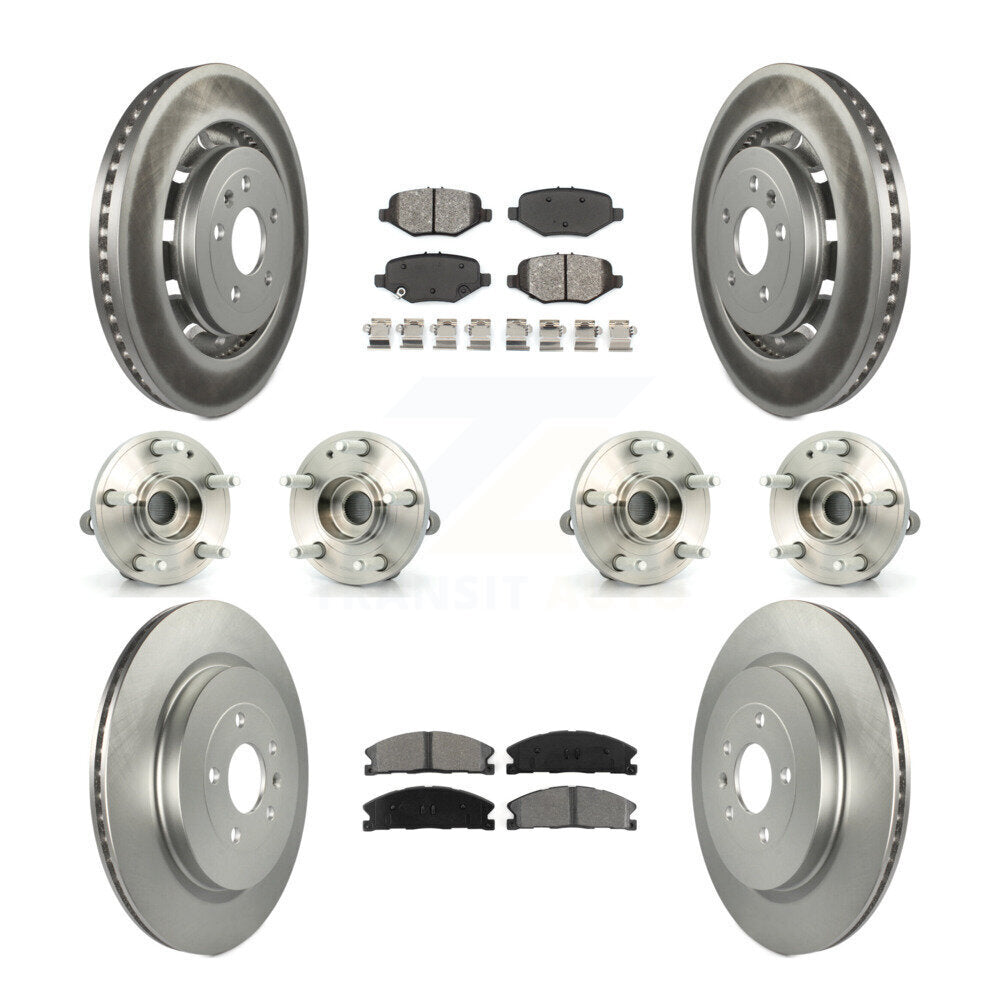 Hub Bearing Coated Disc Brake Rotor Pads Front Rear Kit (10Pc) For Ford Explorer