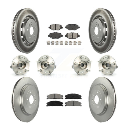 Hub Bearing Coated Disc Brake Rotor Pads Front Rear Kit (10Pc) For Ford Explorer