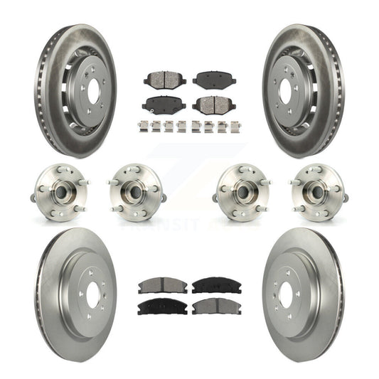 Hub Bearing Coated Disc Brake Rotor Pads Front Rear Kit (10Pc) For Ford Explorer