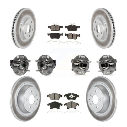 Hub Bearing Coated Brake Rotor Pad Front Rear Kit (10Pc) For Ford Fusion Lincoln