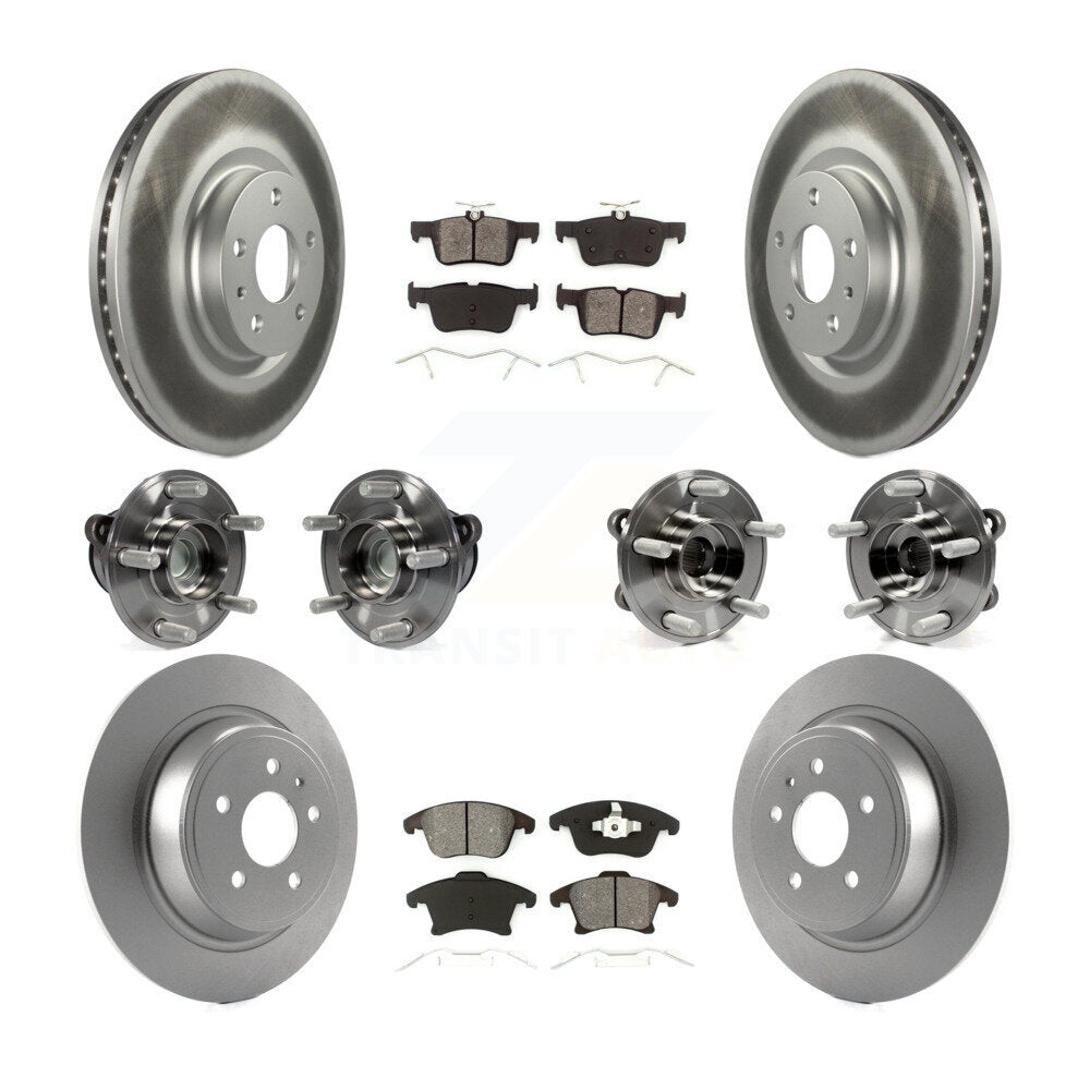 Hub Bearing Coated Brake Rotor Pad Front Rear Kit (10Pc) For Ford Fusion Lincoln