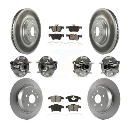 Hub Bearing Coated Brake Rotor Pad Front Rear Kit (10Pc) For Ford Fusion Lincoln