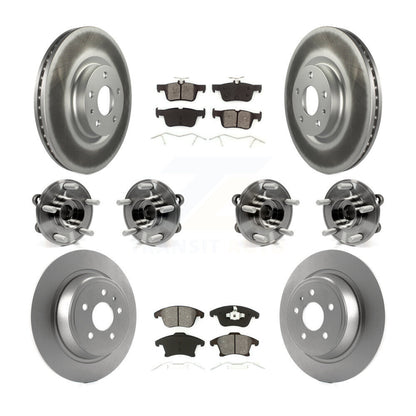 Hub Bearing Coated Disc Brake Rotor & Pads Front Rear Kit (10Pc) For Lincoln MKZ
