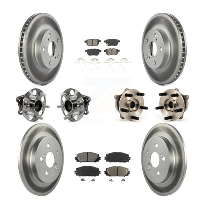Hub Bearing Coat Brake Rotor Pads Front Rear Kit (10Pc) For Toyota Prius Plug-In