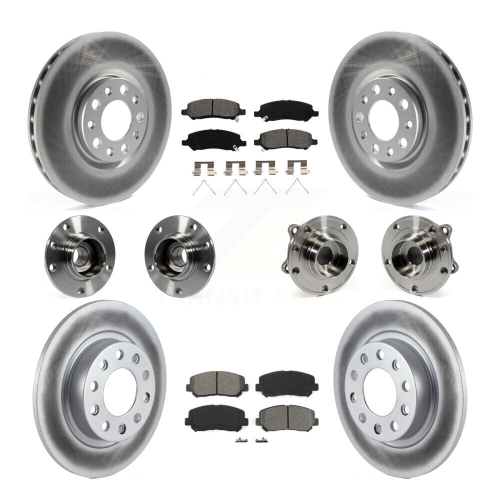 Hub Bearing Coat Brake Rotor Pads Front Rear Kit (10Pc) For 2013-2016 Dodge Dart
