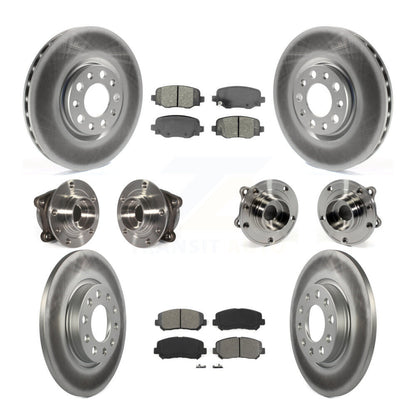 Hub Bearing Coated Brake Rotor & Pads Front Rear Kit (10Pc) For Chrysler 200 AWD