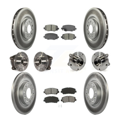 Hub Bearing Coated Brake Rotor & Pads Front Rear Kit (10Pc) For Chrysler 200 AWD