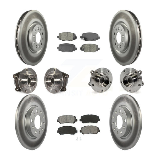 Hub Bearing Coated Brake Rotor & Pads Front Rear Kit (10Pc) For Chrysler 200 AWD