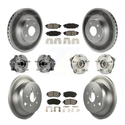 Hub Bearing Coated Disc Brake Rotor Pad Front Rear Kit (10Pc) For Subaru Impreza