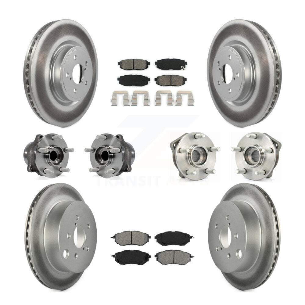 Hub Bearing Coat Brake Rotor Pads Front Rear Kit (10Pc) For Subaru Forester 2.0L