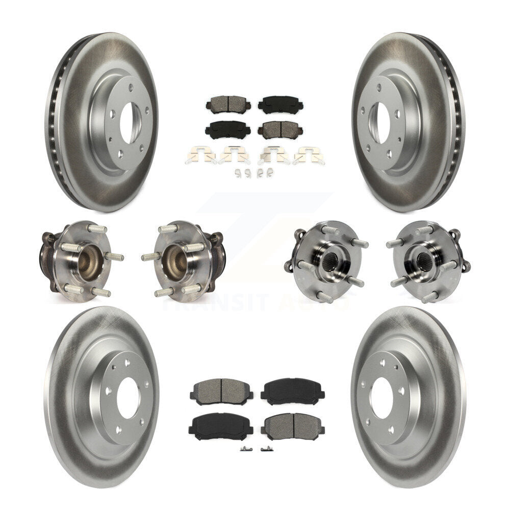Hub Bearing Coat Brake Rotor Pads Front Rear Kit (10Pc) For 13-15 Mazda CX-5 FWD