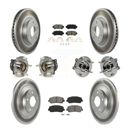 Hub Bearing Coat Brake Rotor Pads Front Rear Kit (10Pc) For 13-15 Mazda CX-5 FWD