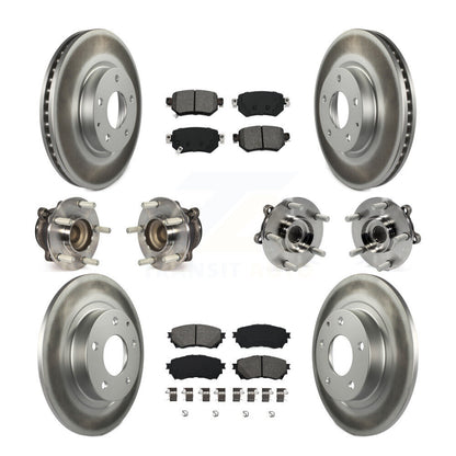 Hub Bearing Coated Brake Rotor & Pad Front Rear Kit (10Pc) For 2016-2018 Mazda 6