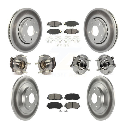 Hub Bearing Coated Disc Brake Rotor And Pad Front Rear Kit (10Pc) For Mazda CX-5