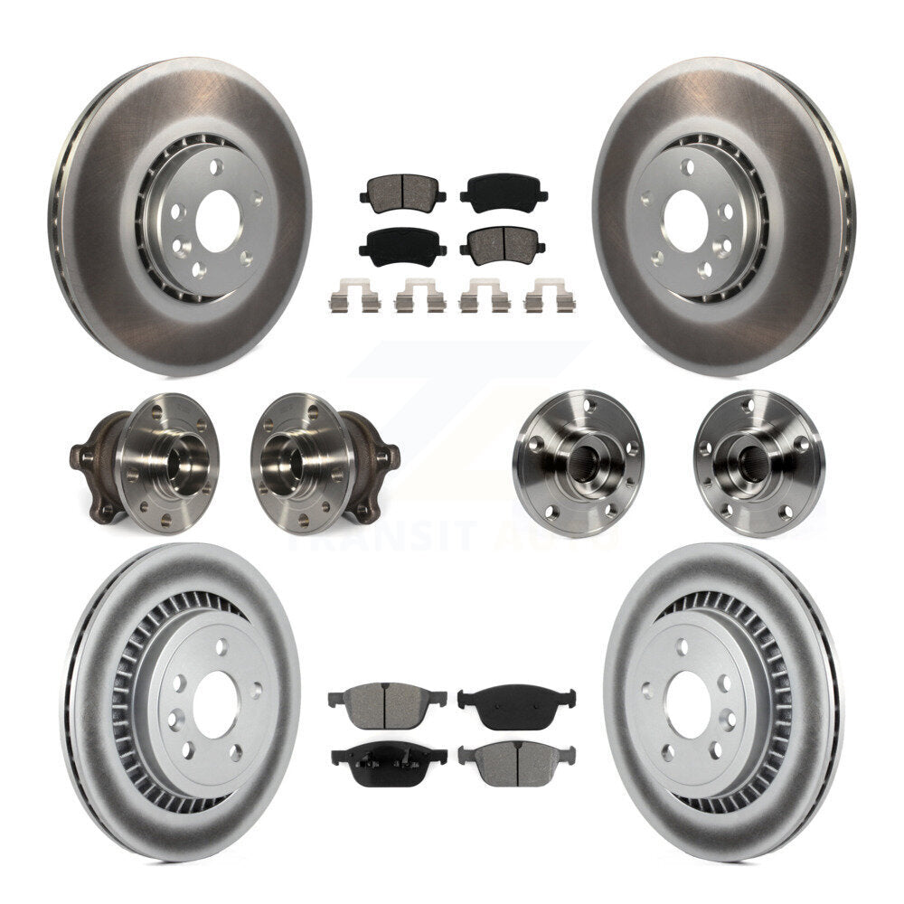 Hub Bearing Coat Brake Rotor Pads Front Rear Kit (10Pc) For 10-15 Volvo XC60 AWD