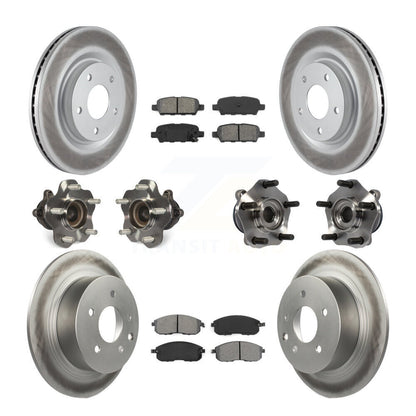Hub Bearing Coated Disc Brake Rotor Pads Front Rear Kit (10Pc) For Nissan Sentra