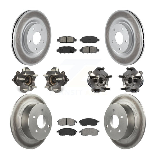 Hub Bearing Coated Disc Brake Rotor Pads Front Rear Kit (10Pc) For Nissan Sentra
