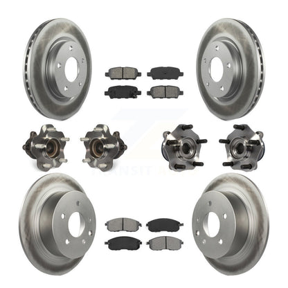 Hub Bearing Coated Disc Brake Rotor Pads Front Rear Kit (10Pc) For Nissan Sentra