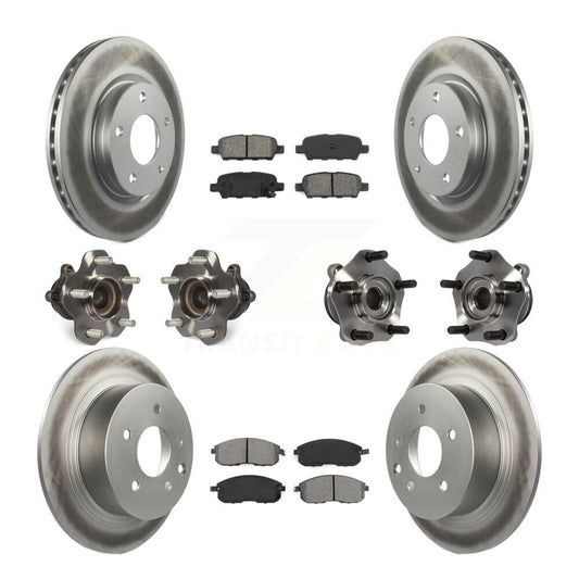 Hub Bearing Coated Disc Brake Rotor Pads Front Rear Kit (10Pc) For Nissan Sentra