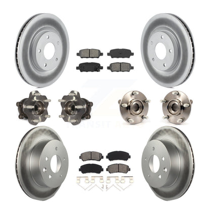 Hub Bearing Coated Brake Rotor Pad Front Rear Kit (10Pc) For Nissan Rogue Select