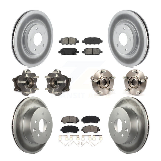 Hub Bearing Coated Brake Rotor Pad Front Rear Kit (10Pc) For Nissan Rogue Select