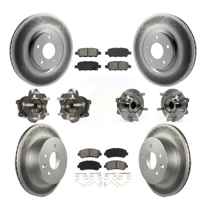 Hub Bearing Coated Disc Brake Rotor & Pads Front Rear Kit (10Pc) For Nissan Juke