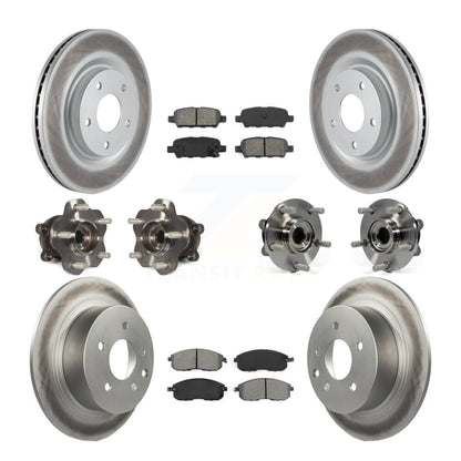 Hub Bearing Coated Disc Brake Rotor & Pads Front Rear Kit (10Pc) For Nissan Juke
