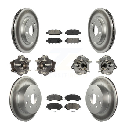 Hub Bearing Coated Brake Rotor Pads Front Rear Kit (10Pc) For Nissan Rogue Sport