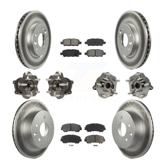 Hub Bearing Coated Brake Rotor Pads Front Rear Kit (10Pc) For Nissan Rogue Sport