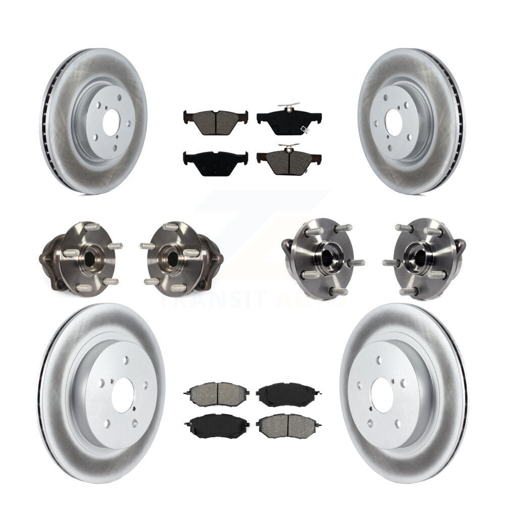 Hub Bearing Coat Brake Rotor Pad Front Rear Kit (10Pc) For Subaru Outback Legacy