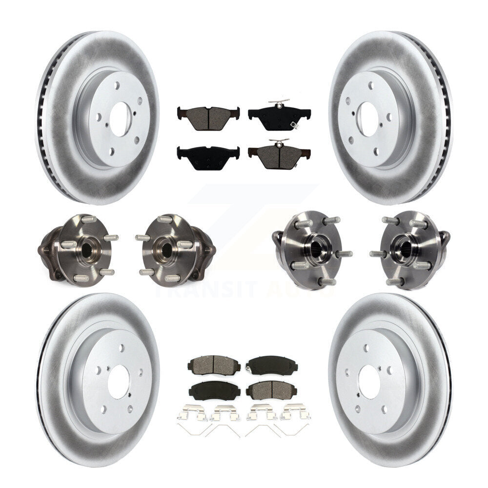 Hub Bearing Coated Brake Rotor Pads Front Rear Kit (10Pc) For Subaru Legacy 2.5L