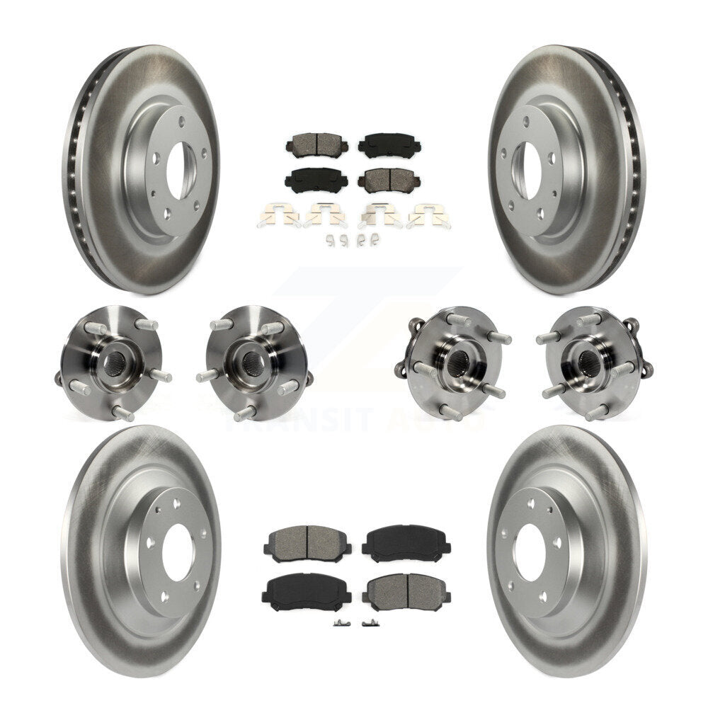 Hub Bearing Coat Brake Rotor Pads Front Rear Kit (10Pc) For 13-15 Mazda CX-5 AWD