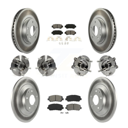 Hub Bearing Coat Brake Rotor Pads Front Rear Kit (10Pc) For 13-15 Mazda CX-5 AWD
